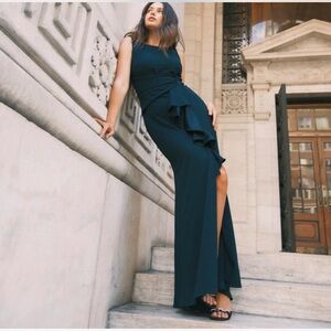 Betsy & Adam Dark Teal Maxi Dress.